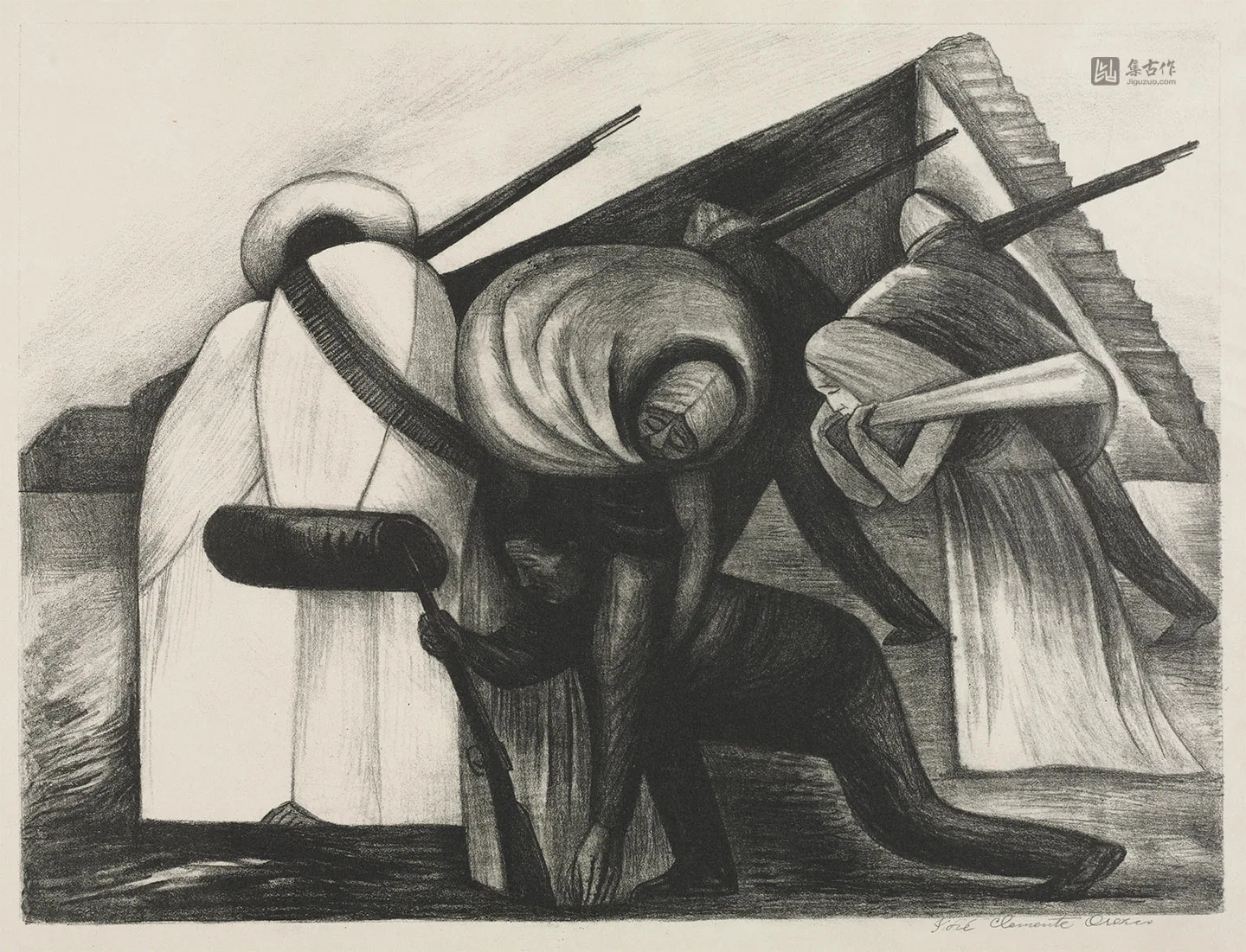 奥罗斯科石版画《革命》