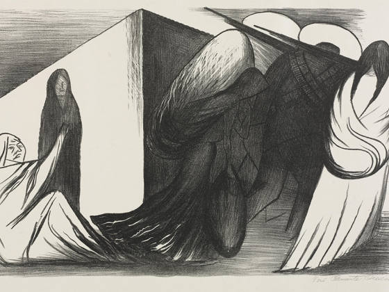 奥罗斯科石版画《行进的女人们》