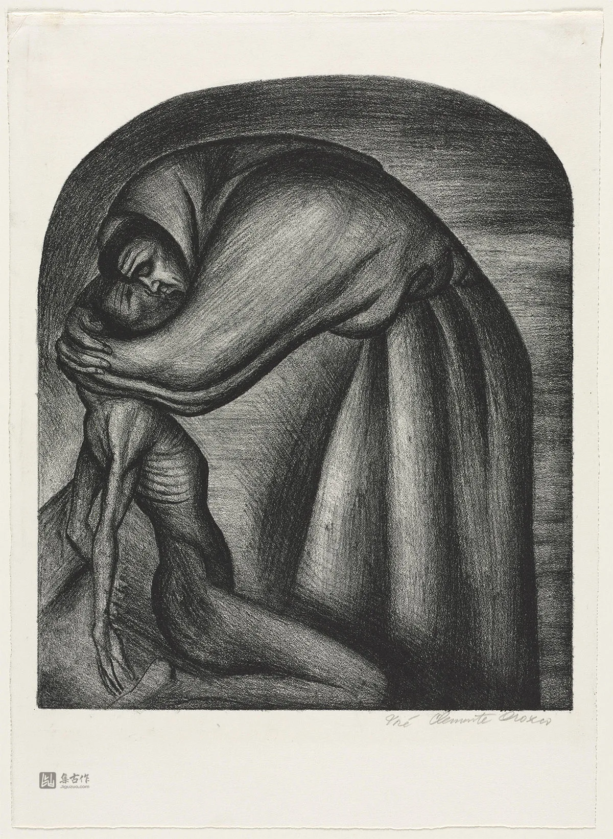 奥罗斯科石版画《方济各会士与印第安人》