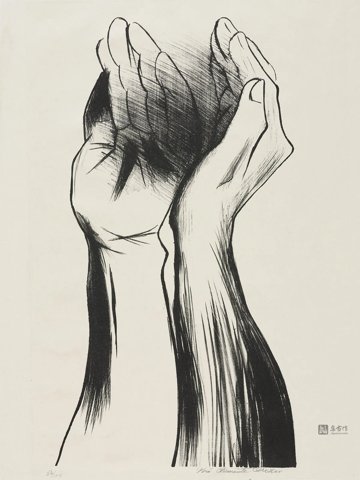 奥罗斯科石版画《双手》