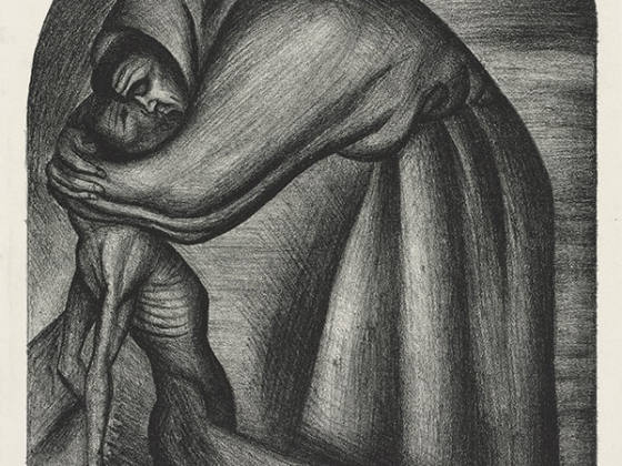 奥罗斯科石版画《方济各会士与印第安人》