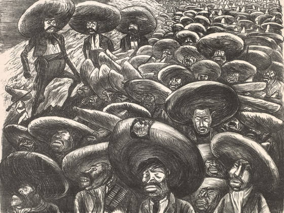 奥罗斯科石版画《萨帕塔人》