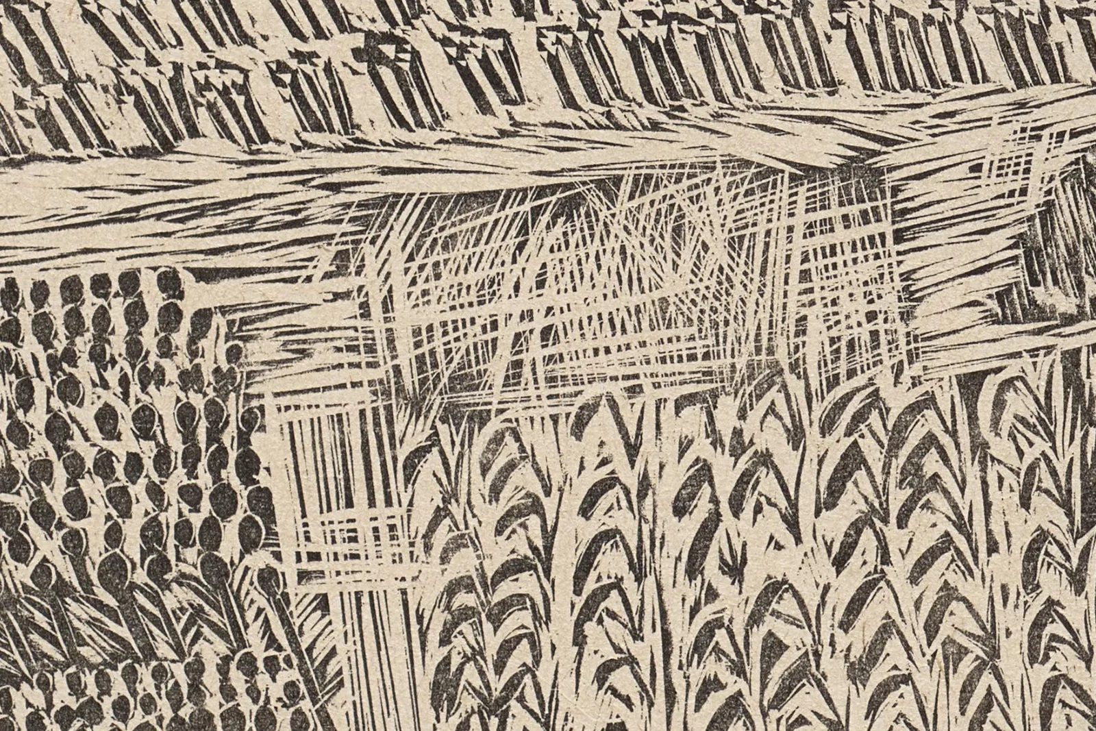 徐冰木刻版画《复数系列·庄稼地》 - 版画高清大图下载- 集古作网