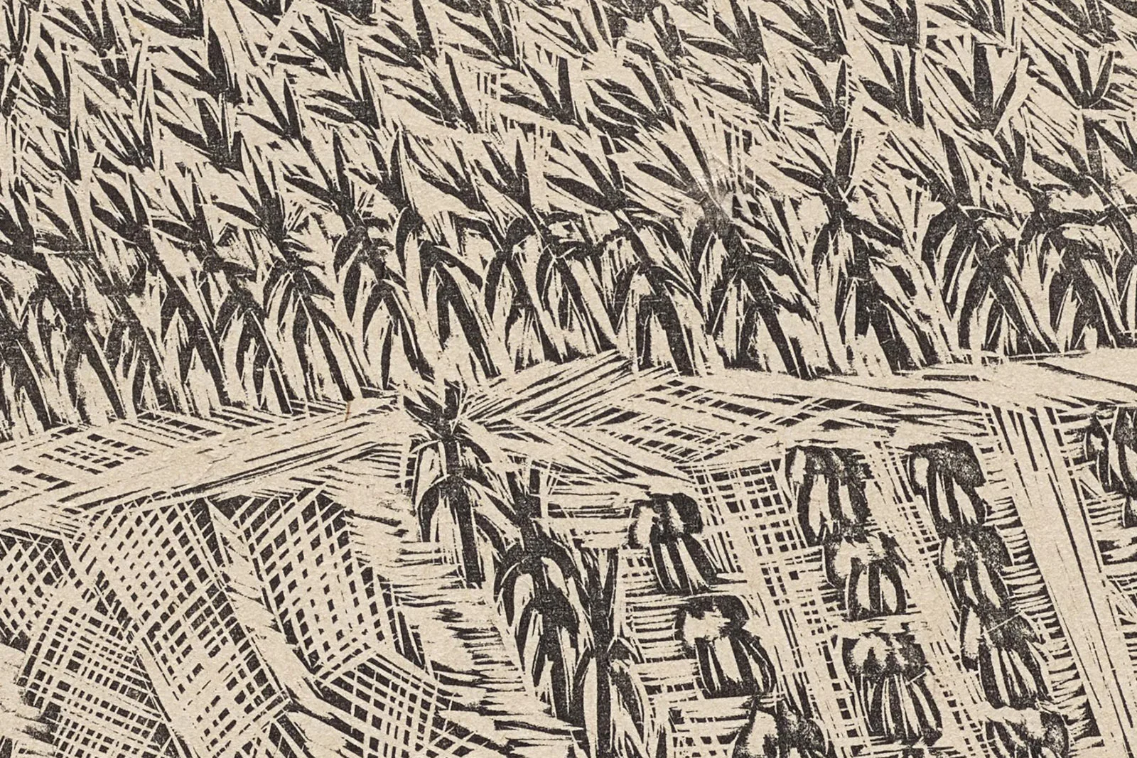 徐冰木刻版画《复数系列·庄稼地》 - 版画高清大图下载- 集古作网