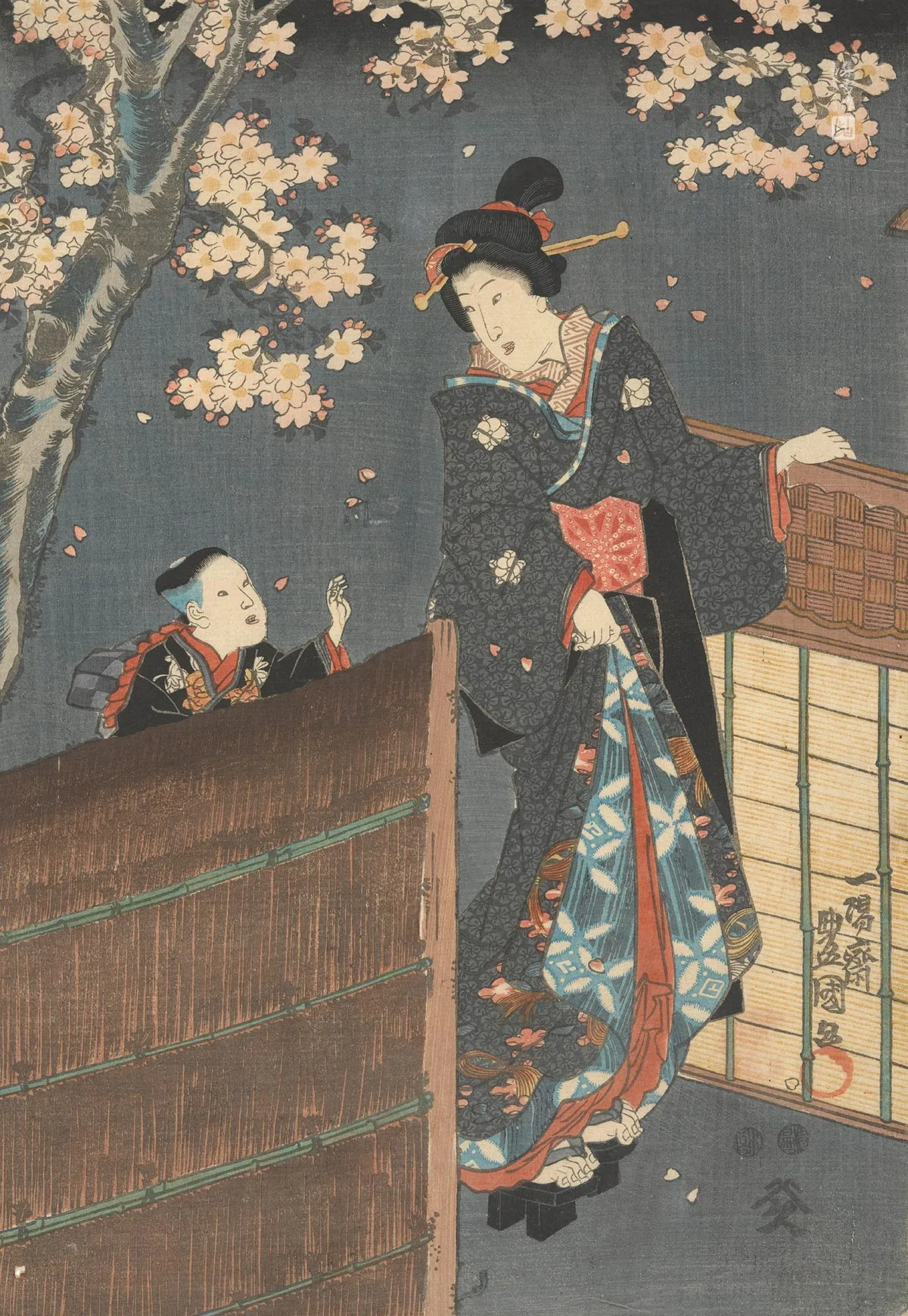 歌川国贞《春夜》