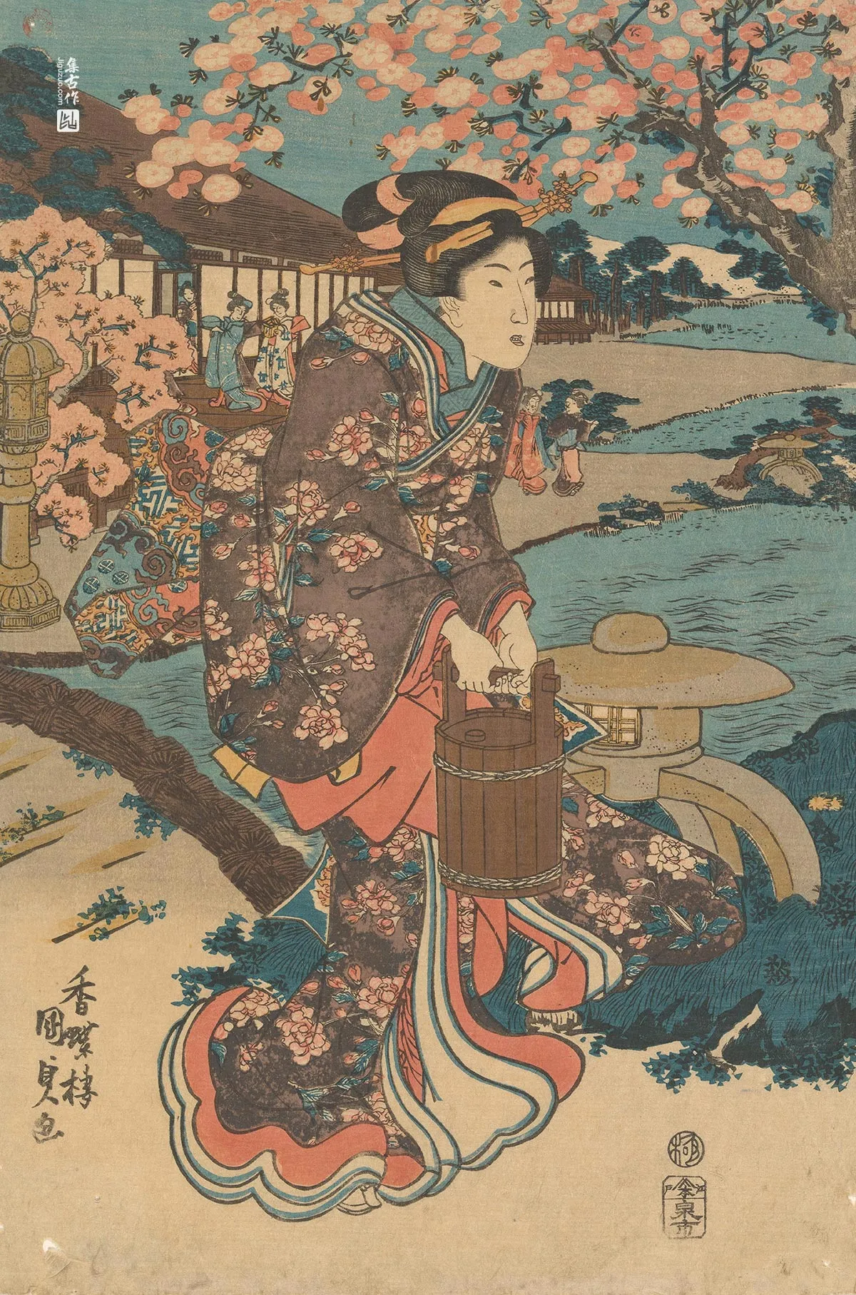 歌川国贞《花园中的花卉游戏》