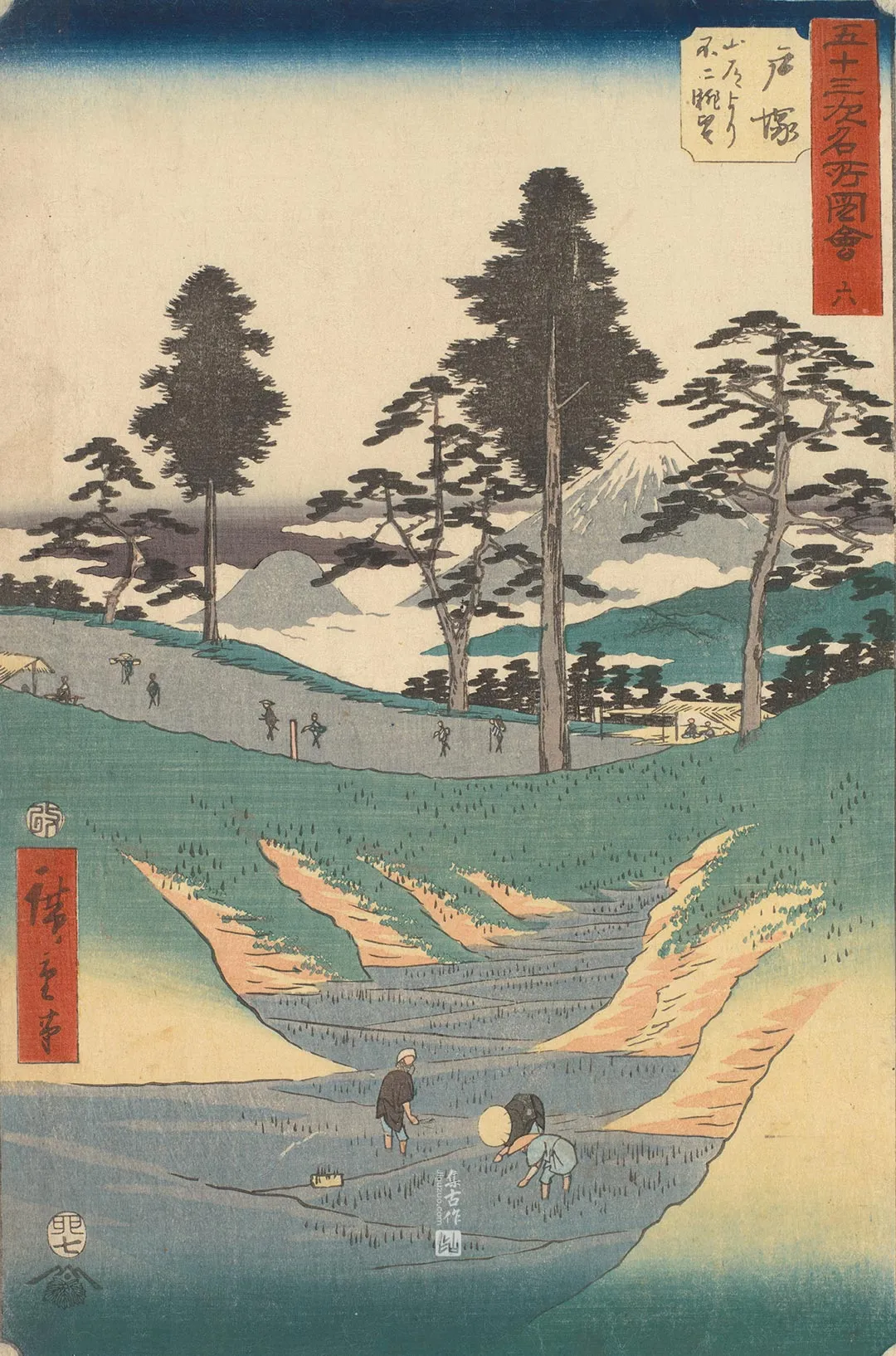 歌川广重《户塚：山道远眺富士》