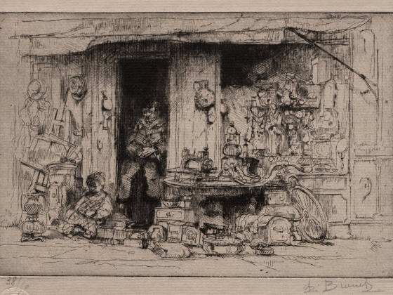 布鲁埃蚀刻版画《杂货小贩》