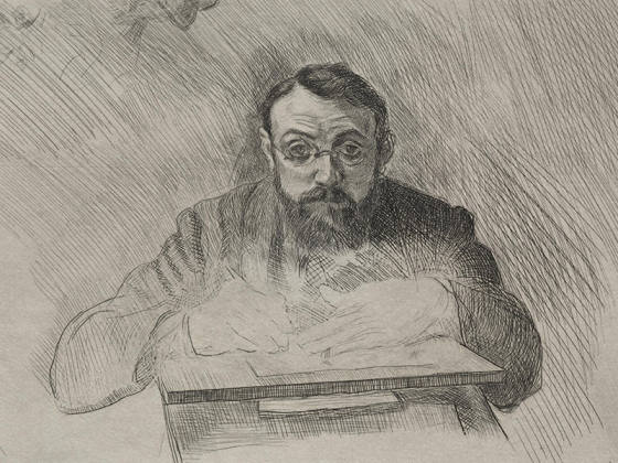 马蒂斯金属板干刻版画《自画像》