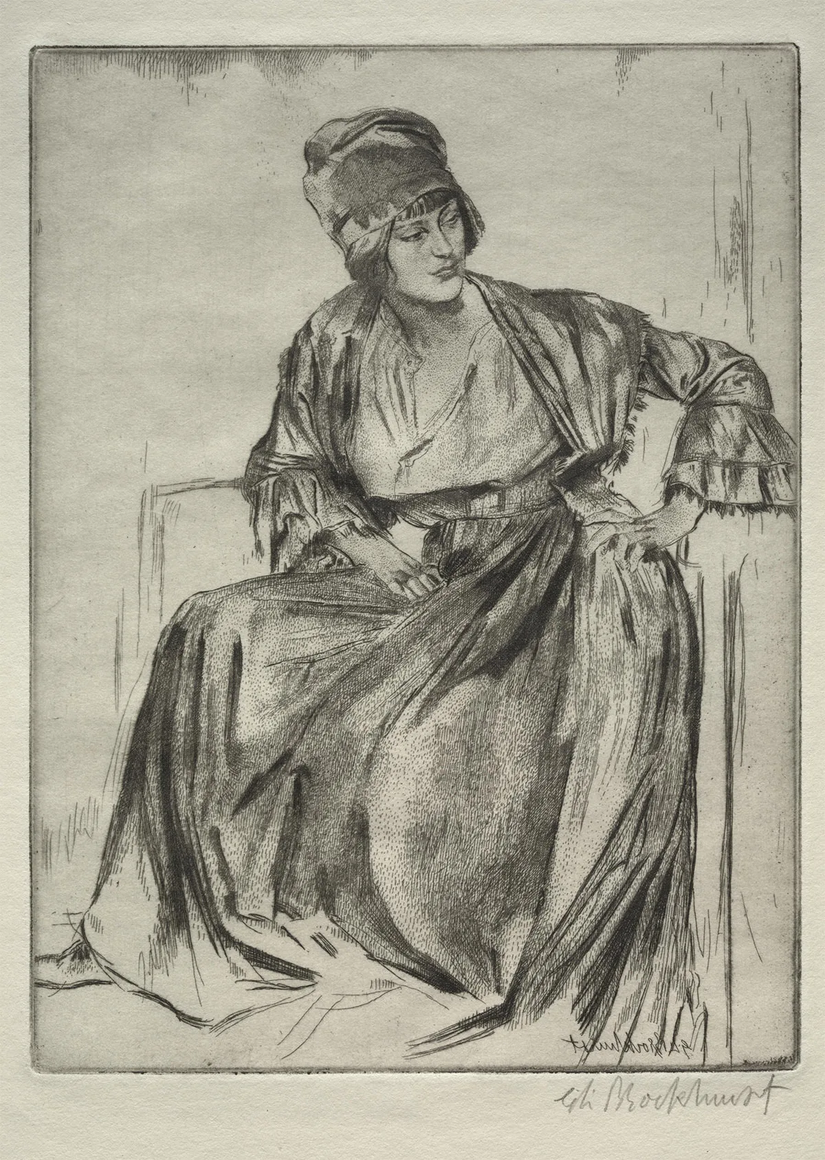 布罗克赫斯特版画人物《热纳维耶芙全身像》