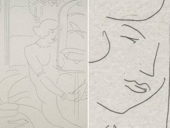 亨利·马蒂斯版画《拿着鱼缸的年轻女性》