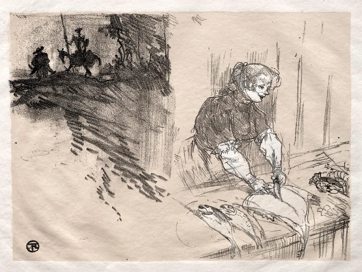 罗特列克版画《短暂的欢愉封面》