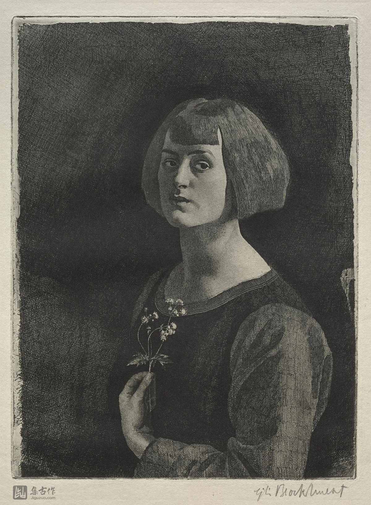 布罗克赫斯特版画人物《花毛茛》