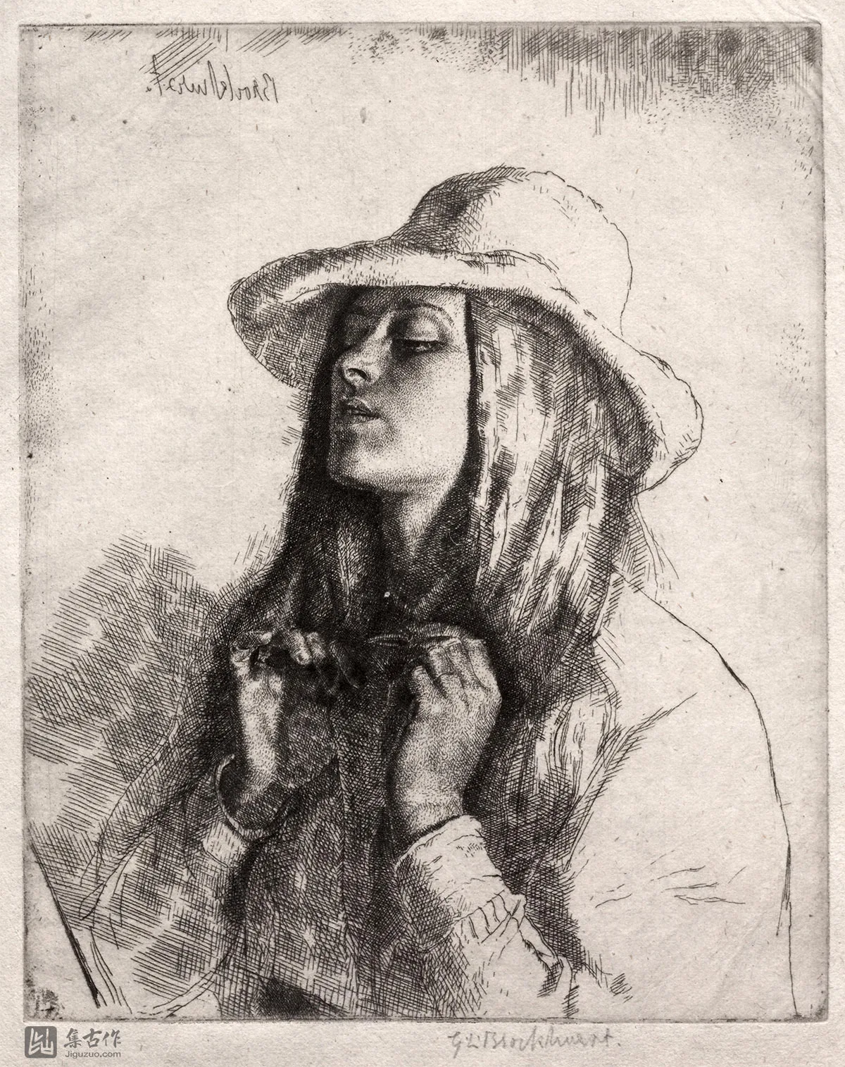 布罗克赫斯特蚀刻版画人物肖像《安娜伊丝 No