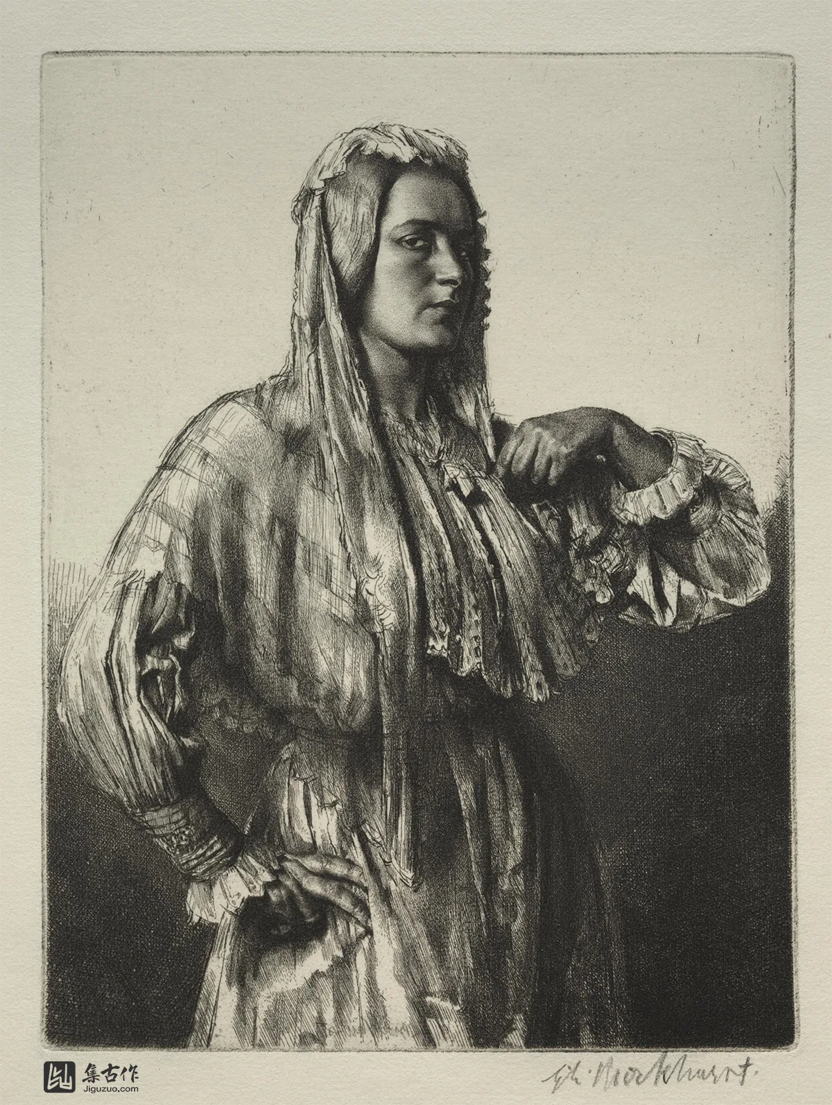 布罗克赫斯特版画人物《阿尔米纳肖像画》