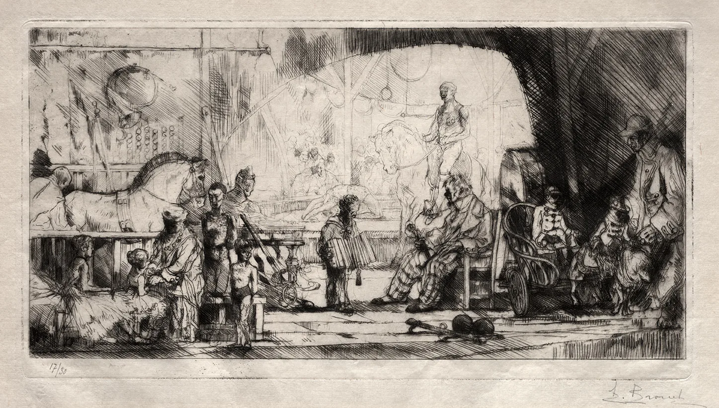 布鲁埃蚀刻版画《潘德马戏团》