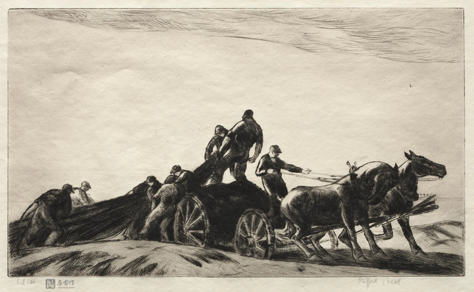 吉福德·比尔干刻版画《马车》