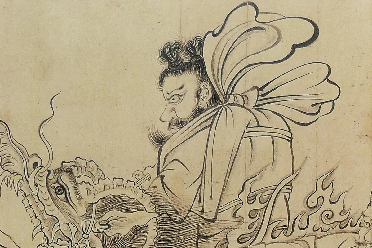 吴道子人物画《送子天王图》 - 国画作品高清大图下载- 集古作网