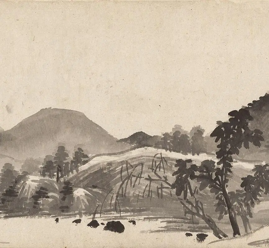 李流芳水墨山水画手卷_09