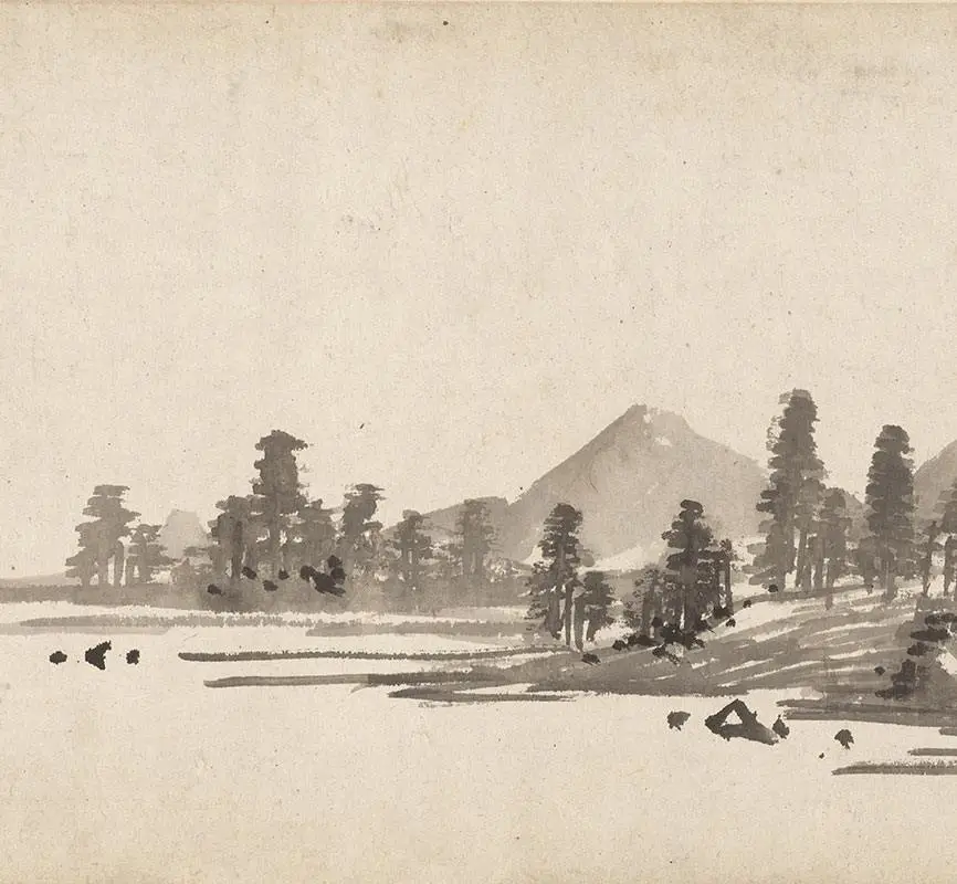 李流芳水墨山水画手卷_05