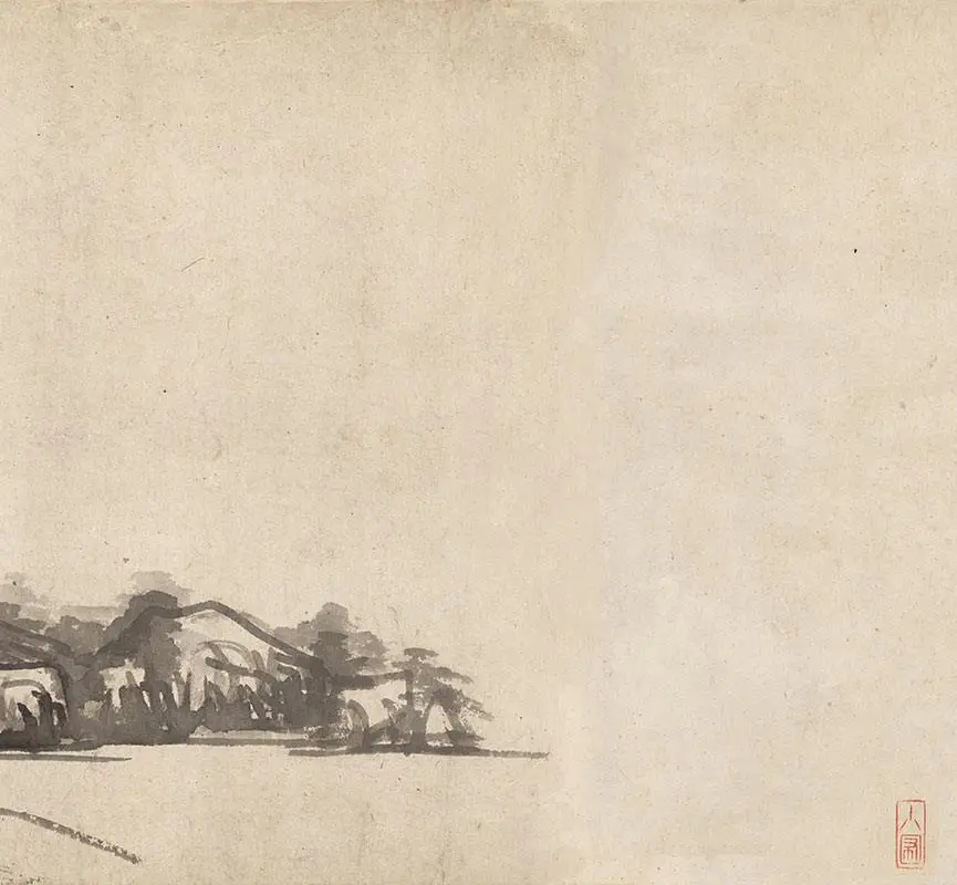 李流芳水墨山水画手卷_11