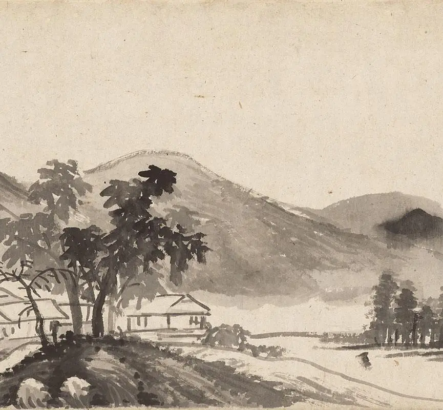 李流芳水墨山水画手卷_08