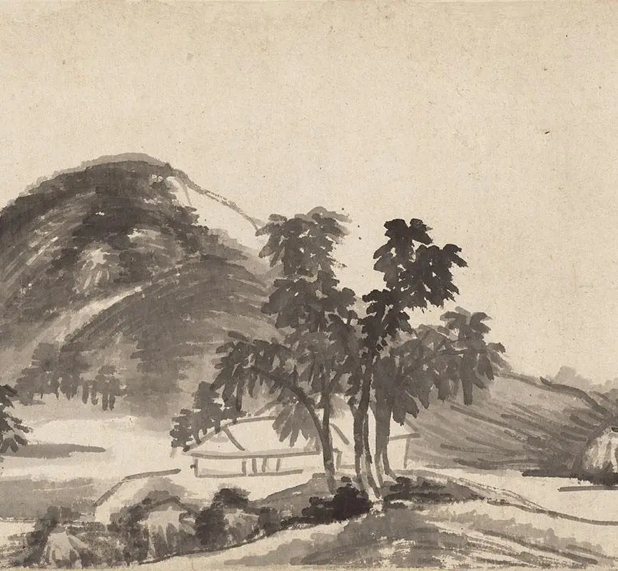 李流芳水墨山水画手卷_10