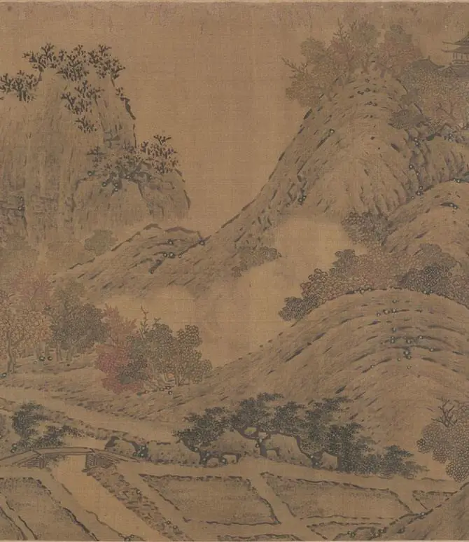 北宋山水画范宽《烟岚秋晓图卷》_11