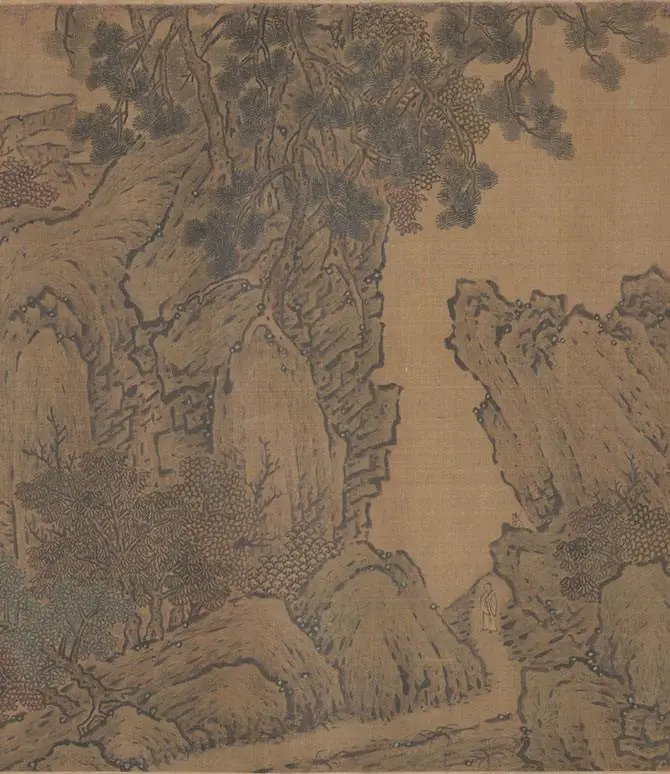 北宋山水画范宽《烟岚秋晓图卷》_16