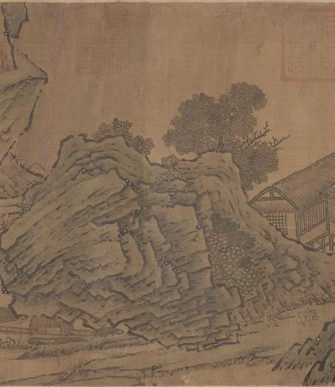 北宋山水画范宽《烟岚秋晓图卷》_19