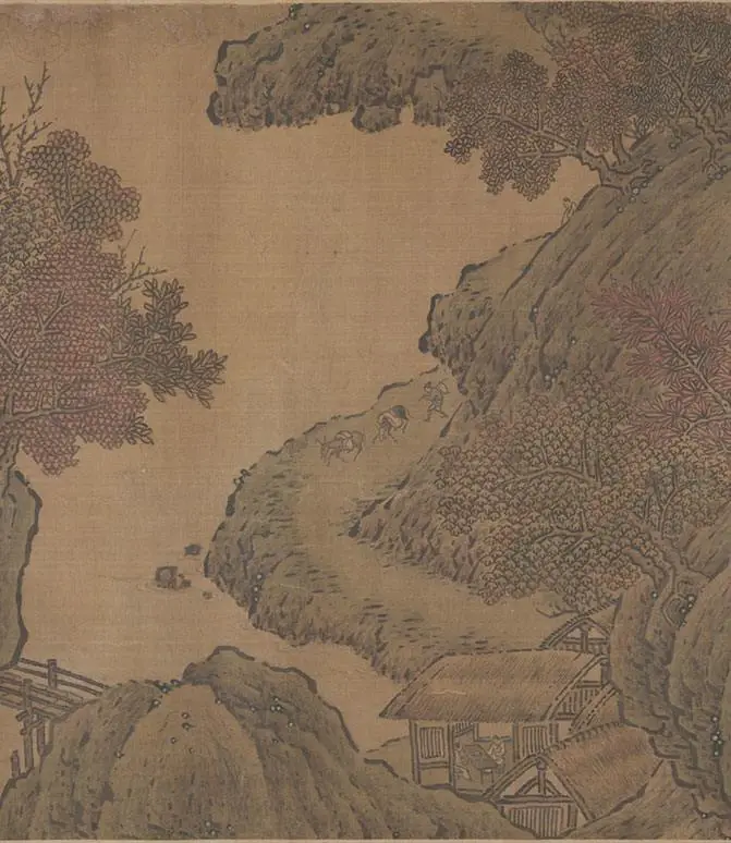 北宋山水画范宽《烟岚秋晓图卷》_21