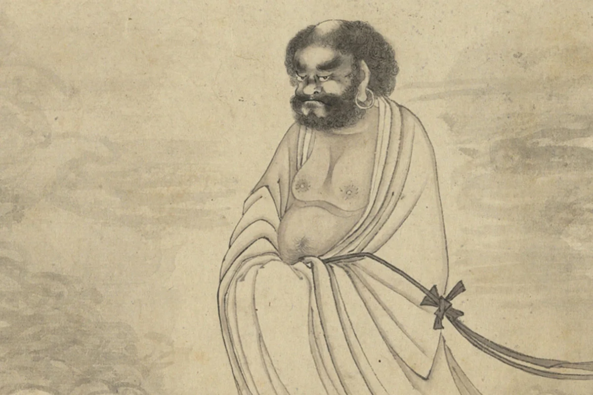 骨董掛け軸】十八羅漢 中国明時代 丁雲鵬作品 唐物唐本 掛け軸 捲り