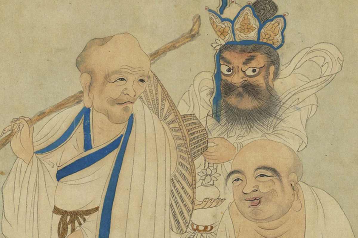 丁云鹏佛道人物画《罗汉卷》 - 国画作品高清大图下载- 集古作网