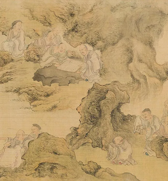 陈洪绶《百老共祝图卷》_05