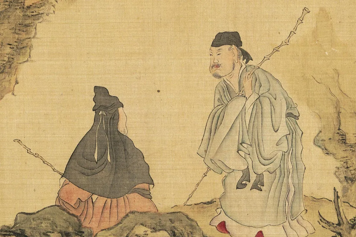 陈洪绶山水人物画《百老共祝图》全卷- 国画作品高清大图下载- 集古作网