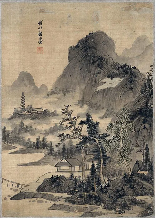 蓝瑛师徒山水十开册_01