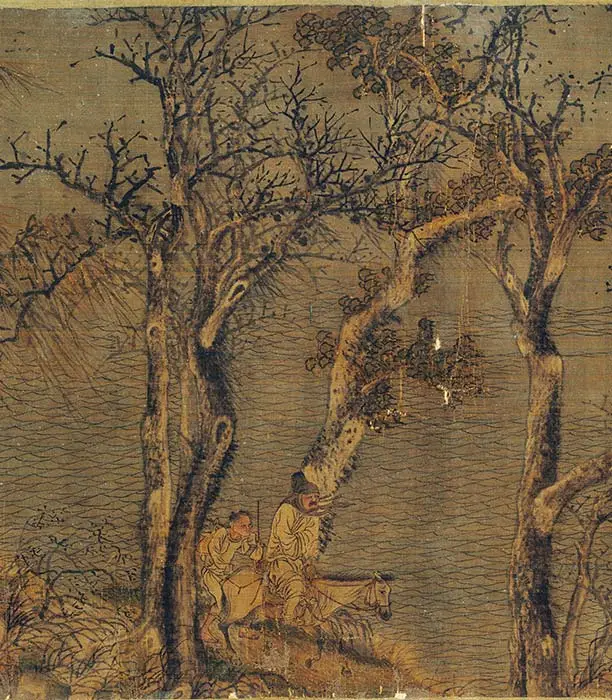 赵干《江行初雪图》卷_18