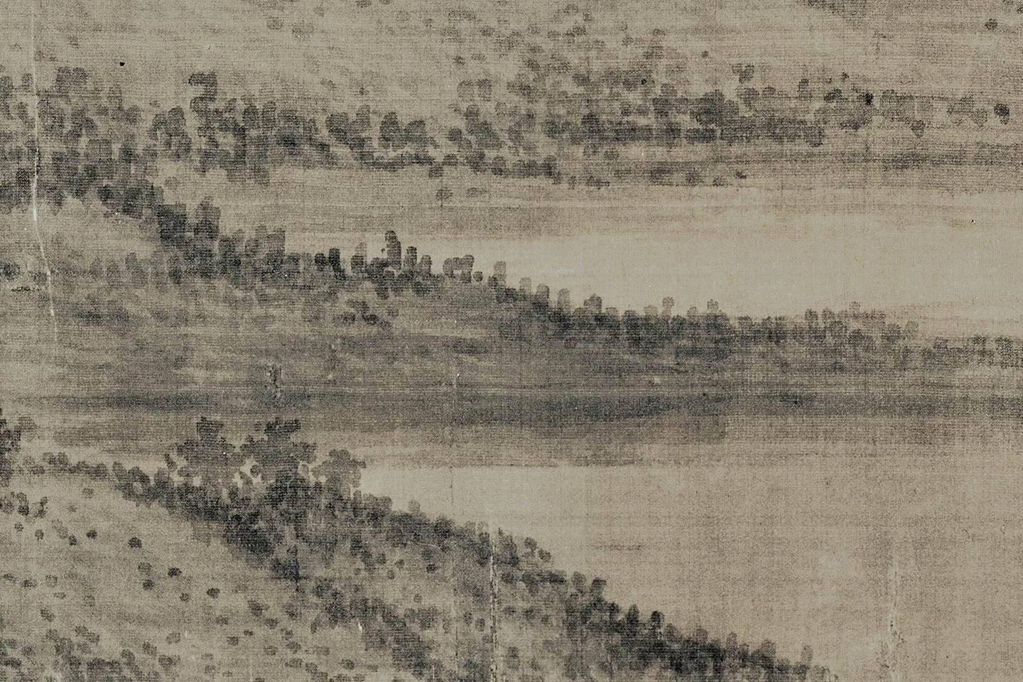 董源山水画《夏景山口待渡图》轴- 国画作品高清大图下载- 集古作网