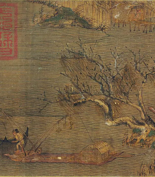赵干《江行初雪图》卷_10