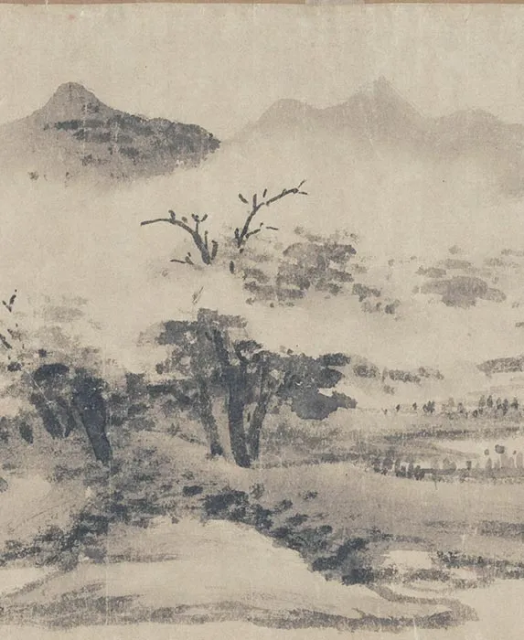 沈周水墨山水《西山雨观图》卷_05