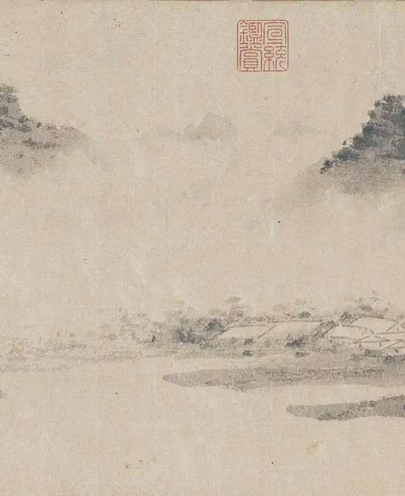 沈周水墨山水《西山雨观图》卷_03