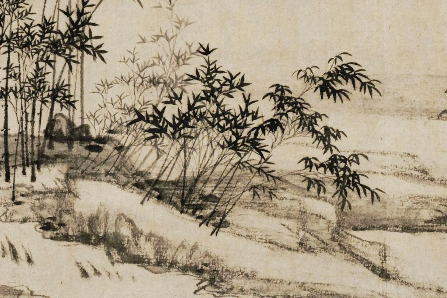 宋克《竹林茅屋图》卷- 国画作品高清大图下载- 集古作网