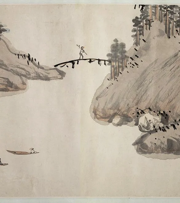 传陈淳《江山无尽图》卷_05
