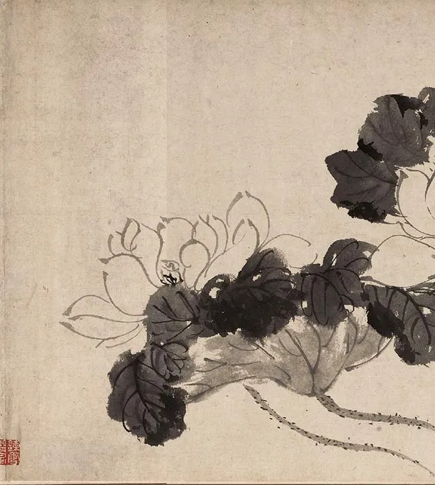 陈淳水墨花卉图卷_08