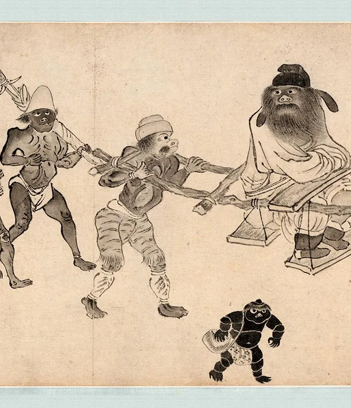 钱谷《钟馗移家图》卷_08