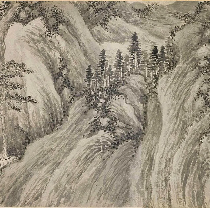 钱谷山水画《溪山深秀图》卷_15