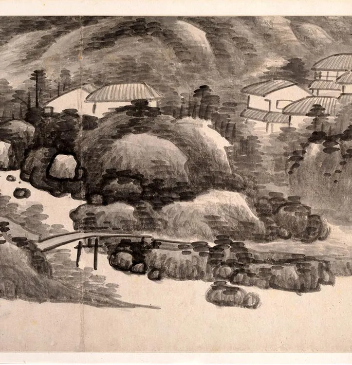 龚贤水墨山水《十二月令山水册》_15