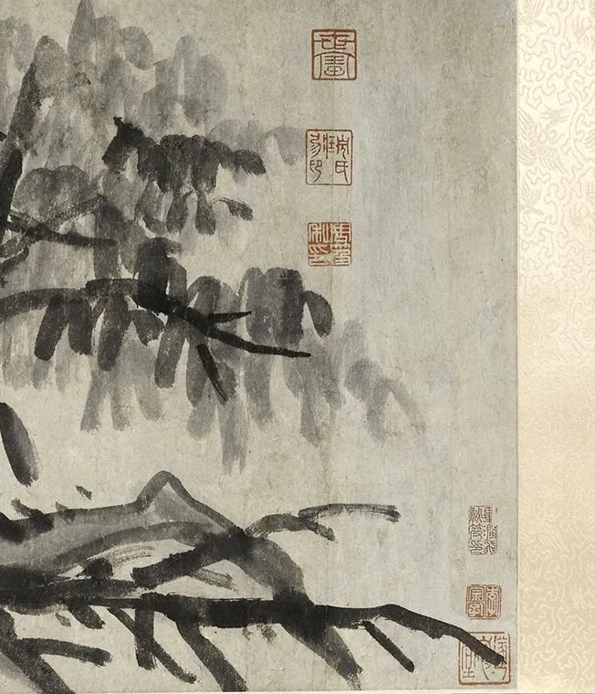 吴镇水墨竹谱图卷_18