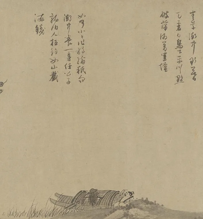元吴镇水墨画《渔父图卷》_26