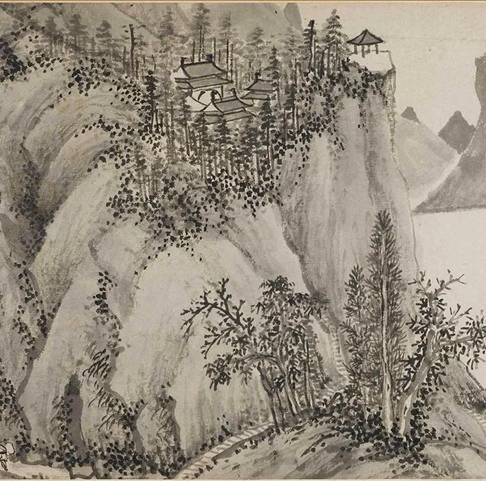 钱谷山水画《溪山深秀图》卷_07